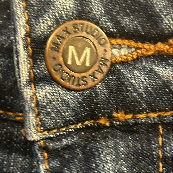 Max Studio Women's Ankle Jeans Size 12 Blue Dark Wash Cuffed Hem - Picture 9 of 15